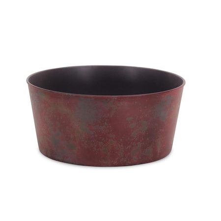 Cheungs 11.5 in. Round Planter with A Tapered Body - Rustic Red PP-114RR